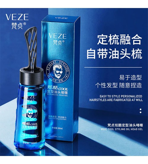 Veze Mens Hair Styling Gel with Comb 280ml